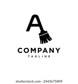 Letter A Broom vector template.eps