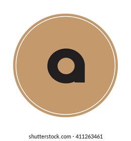 A Letter brown, Design identity in circle, Alphabet letter