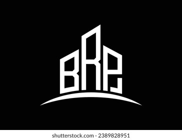 Letter BRP building vector monogram logo design template. Building Shape BRP logo.