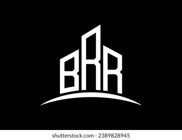Letter BRR building vector monogram logo design template. Building Shape BRR logo.