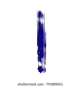 Letter I brush font Hand drawn calligraphy lettering alphabet