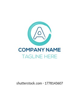 Briefmarken Schlagansatz Logo-Design mit Vektorgrafik-Vorlage für Circle Brush 