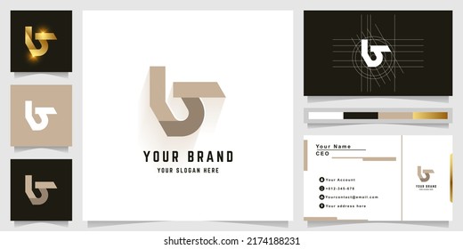 Letter bS or br monogram logo with business card design