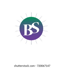 letter BS with circle color element design