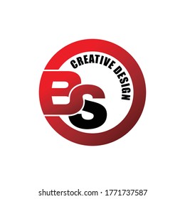 Letter BS circle logo icon design vector. monogram logo vector illustration