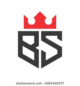 Buchstabe BS Crown Logo. Crown on Letter BS Logo Design Vorlage