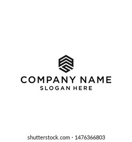 letter bs hexagon logo design vector illustration template