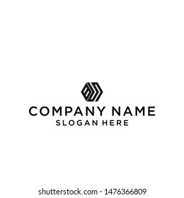 letter bs hexagon logo design vector illustration template