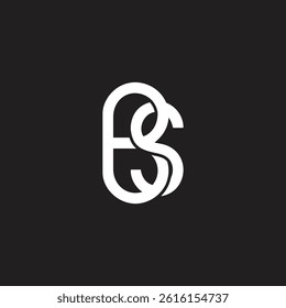 letter bs linked 3d flat overlap logo vector 