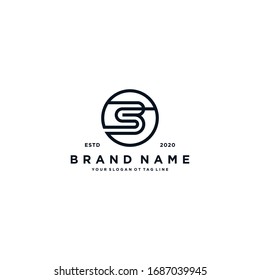letter BS logo design vector template