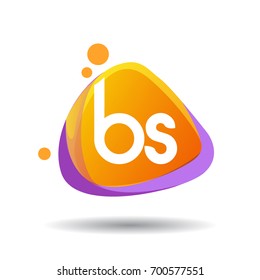 Letter BS logo in triangle splash and colorful background, letter combination logo design for creative industry, web, business and company.