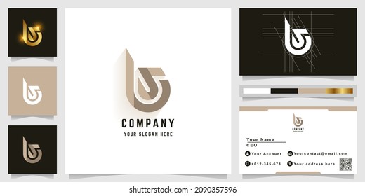 Logotipo de monograma de letras bs o Ls con diseño de tarjeta de visita