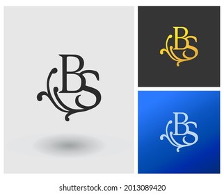 Letra BS monograma lujoso y elegante forma dorada, logotipo ideal para hotel, posada, área de recreo.