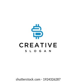 Letter BS or SB logo icon design template	
