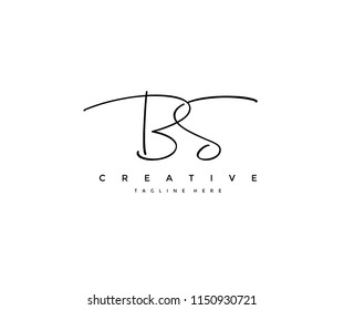 Letter BS Signature Minimal Manual Logotype