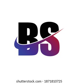 Letra BS simple vector de diseño de logotipo