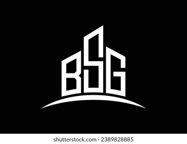 Letter BSG building vector monogram logo design template. Building Shape BSG logo.