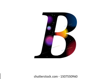 letter B,Space character for science,alphabet Space