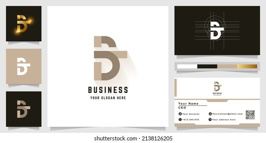 Letter BT or BST monogram logo with business card design