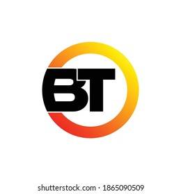 Letter BT circle logo design vector