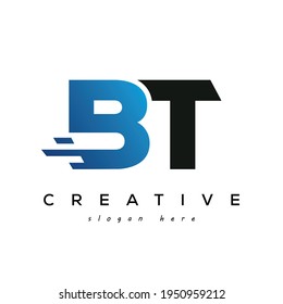 Letter BT Fast Speed and e commerce Logo Design Element