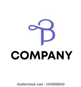 letter BT initial shape vector logo