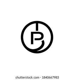 Letter BT initials logo template in circle