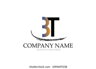 Letter BT Logo Design Vector.
