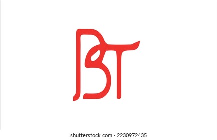 Letter BT Logo Manual Elegant Minimalist Signature Logotype