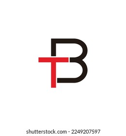 letter bt simple linked colorful logo vector 