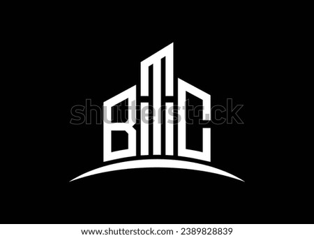 Letter BTC building vector monogram logo design template. Building Shape BTC logo.