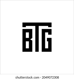 letter BTG modern logo in black color