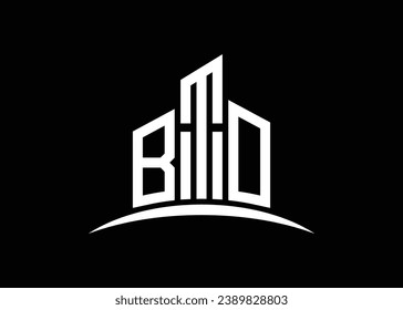 Letter BTO building vector monogram logo design template. Building Shape BTO logo.