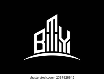 Letter BTY building vector monogram logo design template. Building Shape BTY logo.