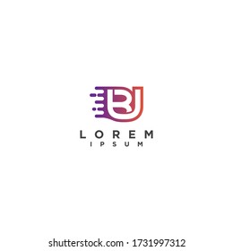 Letra BU UB elementos de diseño de iconos de movimiento rápido