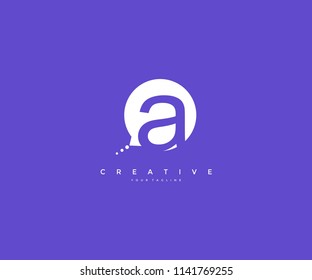 Letter A bubble chat logo