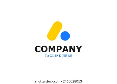 logotipo de letra a burbuja moderna minimalista