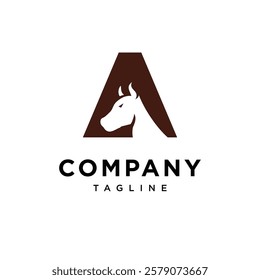 Letter A Buffalo Logo Icon Vector