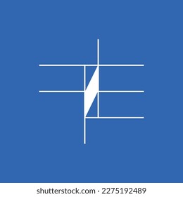 Logo de la línea geométrica de la letra i del arquitecto de construcción