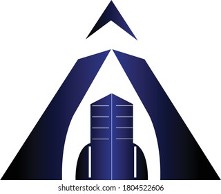 Letra A combinación de imagen de construcción