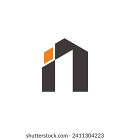 letter i building tall logo vector 