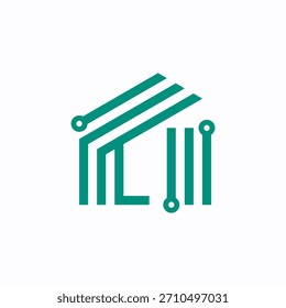 Letra A Logotipo de tecnología de construcción 