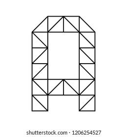 Letter A built from triangles