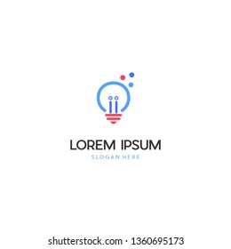 Letter I With Bulb Idea Creative Logo Design