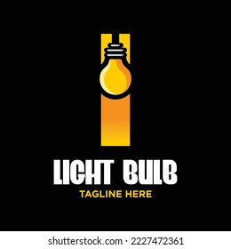 Letter I Bulb Logo Design Template Inspiration, Vector Illustration.