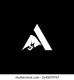 letter A bull logo vector illustration