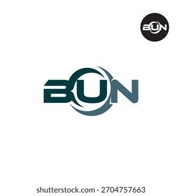 Iniciais do design do logotipo da carta BUN