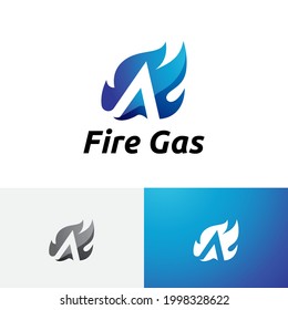 A Letter Burning Hot Fire Flame Initial Logo Symbol