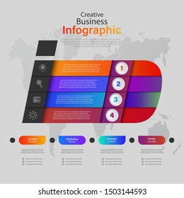 Letter I Business Infographic. Vector template for presentation