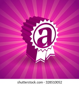 a letter business logo design template abstract vector elements for corporate identity emblem label or icon on bright shiny pink background color colour pink white abstract unusual sign business lette